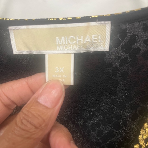 MICHAEL Michael Kors Black and Gold Textured Dress - Picture 2 of 2
